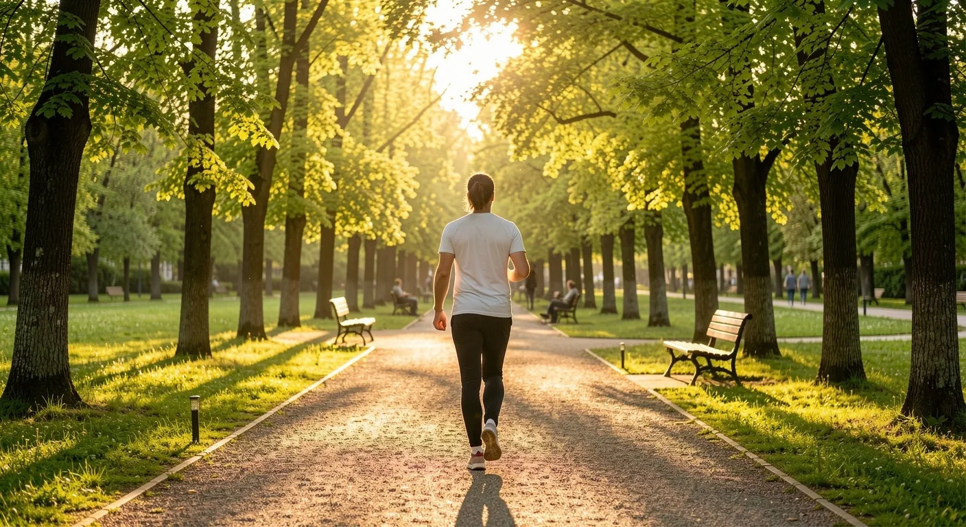 Plimbare activă într-un parc urban din România